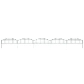 Arched Garden Fence Set 30.4"x10.2" Green