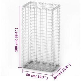 Gabion Basket with Lids Galvanized Wire 39.4"x19.7"x11.8"