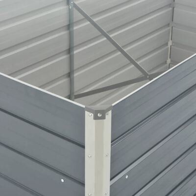 Raised Garden Bed 63"x31.5"x30.3" Galvanized Steel Gray