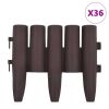 Lawn Edgings 36 pcs Brown 393.7" PP