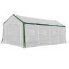 20' L x 10' W x 8' H Heavy-duty Greenhouse Walk-in Hot House with Windows and Roll Up Door;  PE Cover;  Steel Frame;  White