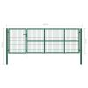 Garden Fence Gate with Posts 137.8"x39.4" Steel Green