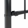Garden Fence with Hoop Top Steel 50.2' Black