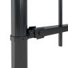 Garden Fence with Hoop Top Steel 16.7' Black