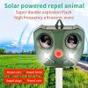 1pc Ultrasonic Repellent Tool; Solar Rechargeable Animal Deterrent With PIR Motion Sensor; Squirrel Scarer For Garden; Pest Control Supplies
