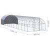 Outdoor Chicken Coop 9.8'x39.4'x6.6' Galvanized Steel