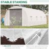 19' x 10' x 7 Steel Frame Walk-In Tunnel Greenhouse Garden Warm House- White-AS
