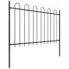 Garden Fence with Hoop Top Steel 16.7' Black