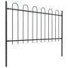 Garden Fence with Hoop Top Steel 50.2' Black