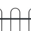Garden Fence with Hoop Top Steel 50.2' Black