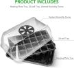 iPower Heating Seed Starter Germination Kit Seedling Propagation Tray with Heater and 5in Vented Humidity Dome; 1-Pack; Black&Transparent