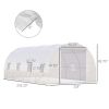 19' x 10' x 7 Steel Frame Walk-In Tunnel Greenhouse Garden Warm House- White-AS