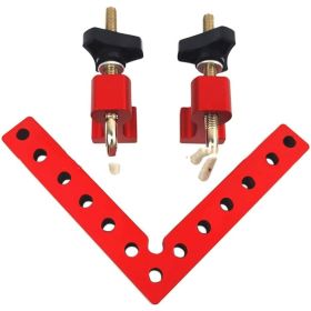 Metal Woodworking Right-Angle Fixing Clip (Option: Red-3 piece set-100mm)