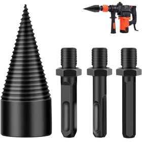 Hammer Drill And Hexagonal Hardened High-Hardness Split Drill Bit (Option: Black-A)