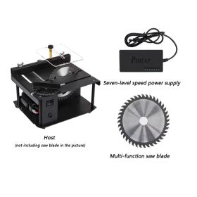 Miniature Precision Table Saw, Mini Electric Saw, Small Household Table Saw, Portable Woodworking Sliding Table Saw, Multifunctional Cutting Machine (Option: Black-EU)