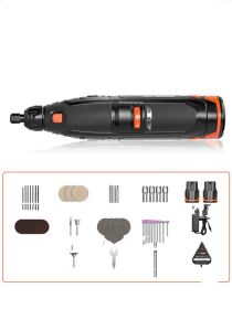 Electric Grinder Small Hand-held Electric Woodworking Engraving Complete Set Of Rechargeable Lithium Battery Micro Grinder (Option: 2 power 1 charge)