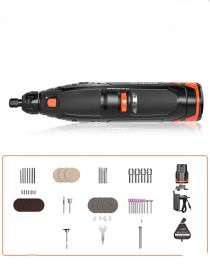 Electric Grinder Small Hand-held Electric Woodworking Engraving Complete Set Of Rechargeable Lithium Battery Micro Grinder (Option: 1 battery 1 charge)