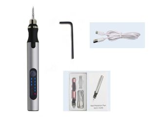 Wireless Jade Carving Machine Polishing Engraving Tool Electric Polishing Pen (Option: Silver-Heaven and earth cover-USB)