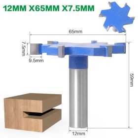 Woodworking Tools With Extended T-slot Cutters, Groove Cutters, T-slot Cutters (Option: 12x65x7.5mm)