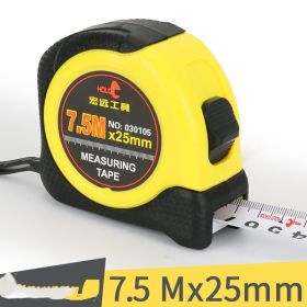 High Precision Stainless Steel Thickened Tape Measure Tool (Option: Rubber Lagging-7.5mx25mm)