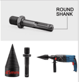 Hammer Drill And Hexagonal Hardened High-Hardness Split Drill Bit (Option: Black-F)