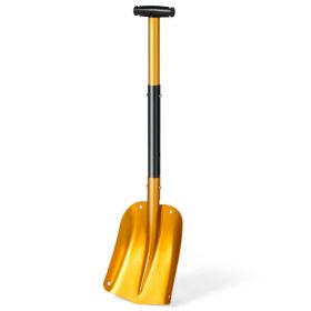 Home Multi Functions Adjustable Aluminum Snow Shovel With Anti-Skid Handle (Color: Gold)