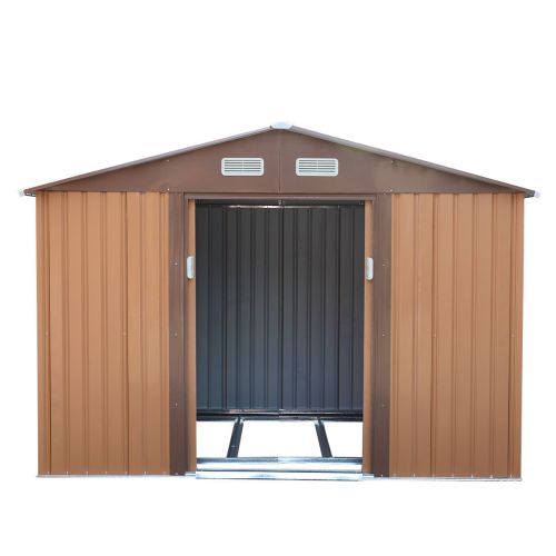 6.3' x 9.1' Outdoor Backyard Garden Metal Storage Shed for Utility Tool Storage