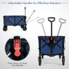 Outdoor Folding Wagon Cart with Adjustable Handle and Universal Wheels