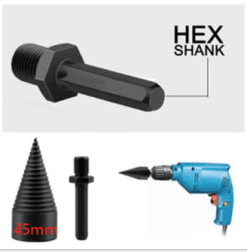Hammer Drill And Hexagonal Hardened High-Hardness Split Drill Bit (Option: Black-H)